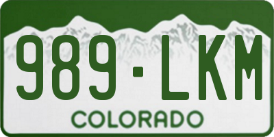 CO license plate 989LKM