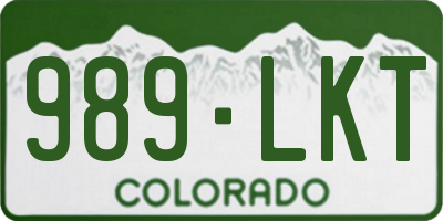 CO license plate 989LKT