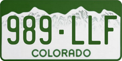 CO license plate 989LLF
