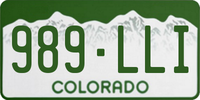 CO license plate 989LLI