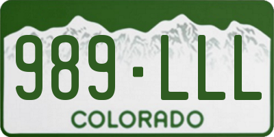CO license plate 989LLL
