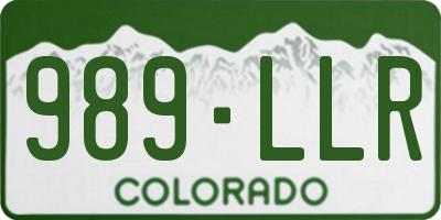 CO license plate 989LLR