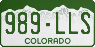 CO license plate 989LLS