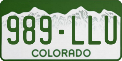 CO license plate 989LLU