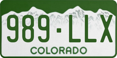 CO license plate 989LLX