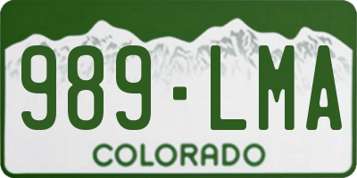 CO license plate 989LMA