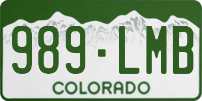 CO license plate 989LMB