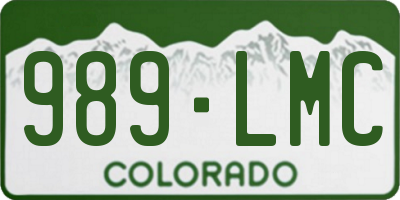 CO license plate 989LMC
