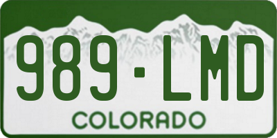 CO license plate 989LMD
