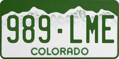 CO license plate 989LME