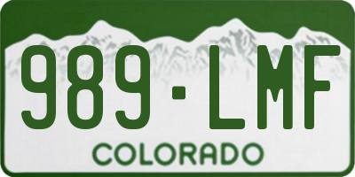 CO license plate 989LMF