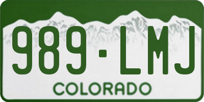 CO license plate 989LMJ