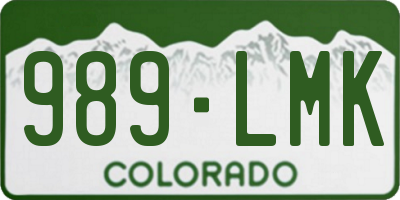 CO license plate 989LMK