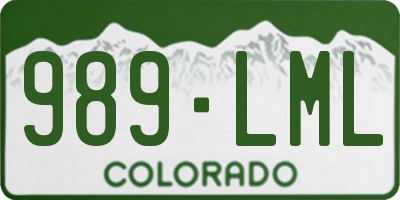 CO license plate 989LML
