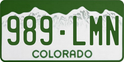 CO license plate 989LMN