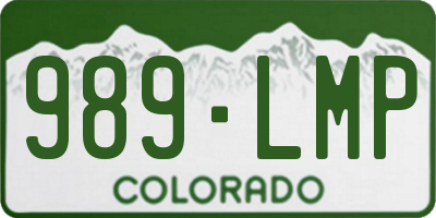 CO license plate 989LMP