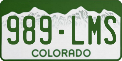 CO license plate 989LMS