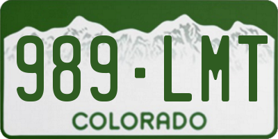 CO license plate 989LMT