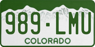 CO license plate 989LMU