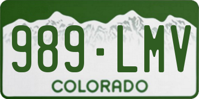 CO license plate 989LMV