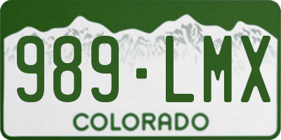 CO license plate 989LMX