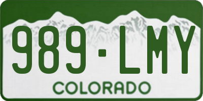 CO license plate 989LMY