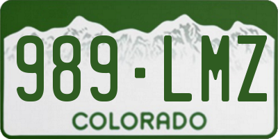 CO license plate 989LMZ