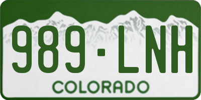 CO license plate 989LNH