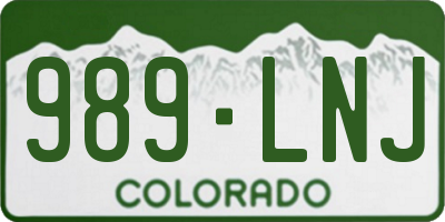 CO license plate 989LNJ