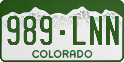 CO license plate 989LNN