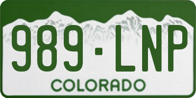 CO license plate 989LNP