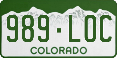 CO license plate 989LOC