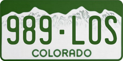 CO license plate 989LOS