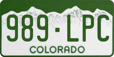 CO license plate 989LPC