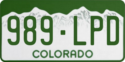 CO license plate 989LPD