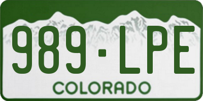 CO license plate 989LPE