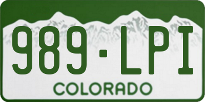 CO license plate 989LPI