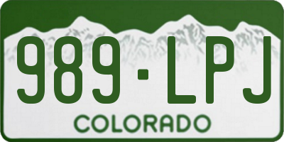 CO license plate 989LPJ