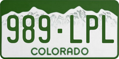CO license plate 989LPL