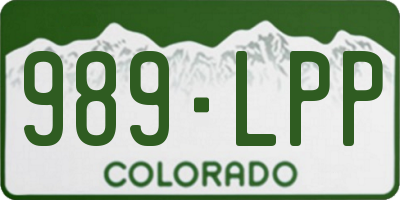 CO license plate 989LPP