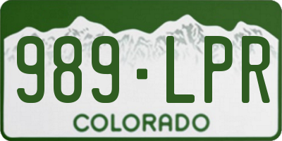 CO license plate 989LPR