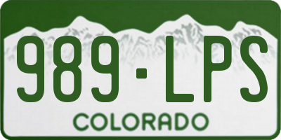CO license plate 989LPS