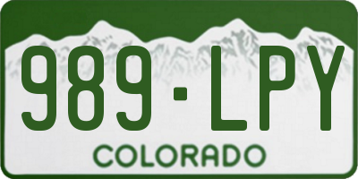 CO license plate 989LPY