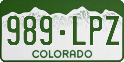 CO license plate 989LPZ