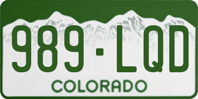 CO license plate 989LQD