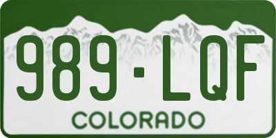 CO license plate 989LQF