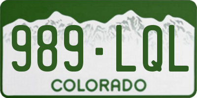 CO license plate 989LQL