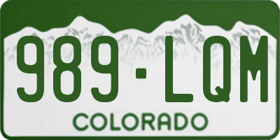 CO license plate 989LQM