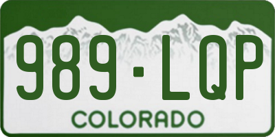 CO license plate 989LQP