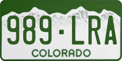 CO license plate 989LRA